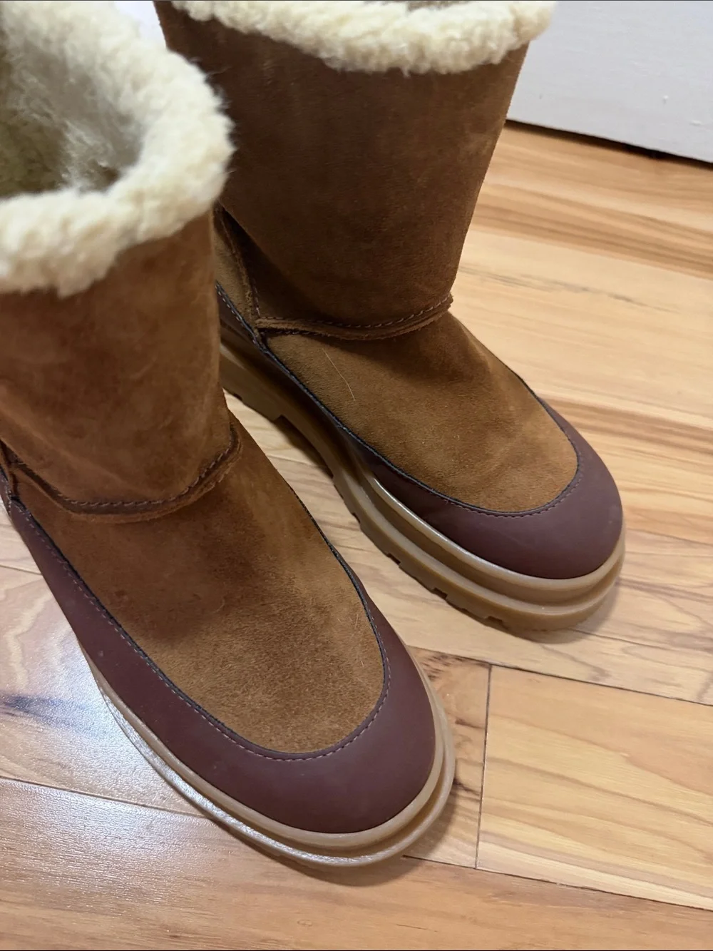 Scotch & Soda Tan Water Repellent Shearling-Lined Winter Boots